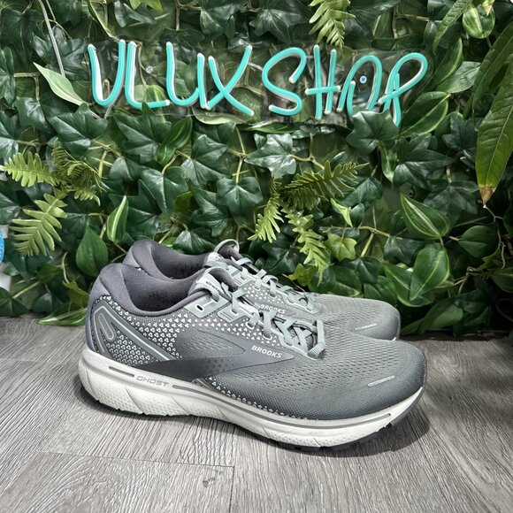 Brooks Ghost 14 Gray Running Shoes Mens Size 12 Wide 2E 1103692E067